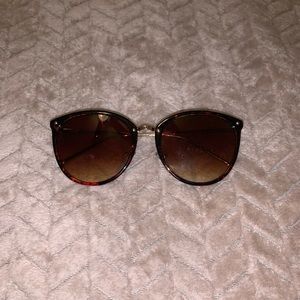 Francesca’s Thin Gold and Brown Sunglasses